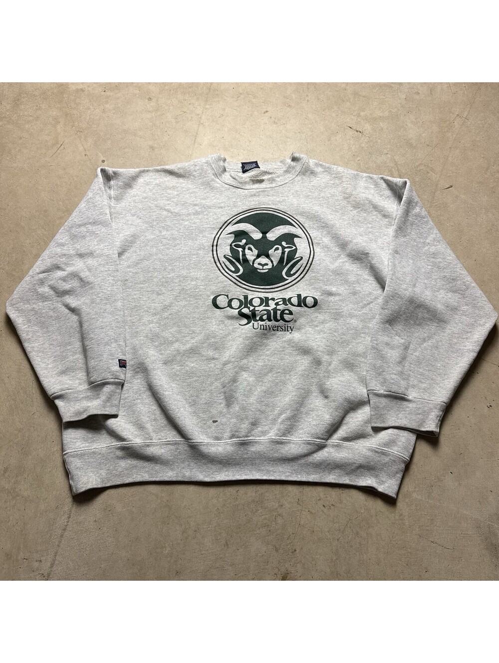 Vintage 90s Colorado State Rams Crewneck Sweatshirt Gray Sz 2XL Retro